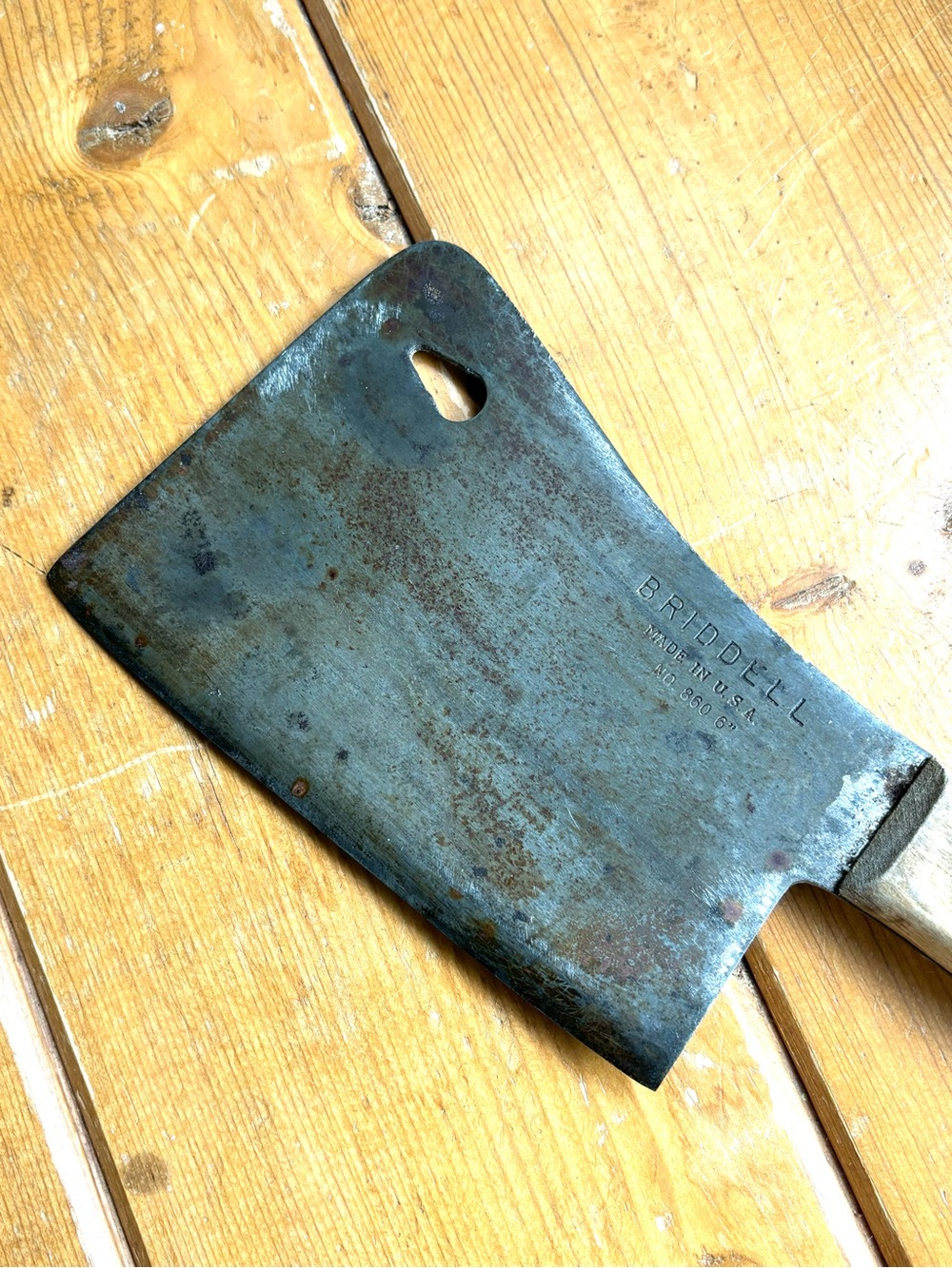 Antique Briddell Carbon Steel Cleaver - Picture 5 of 12